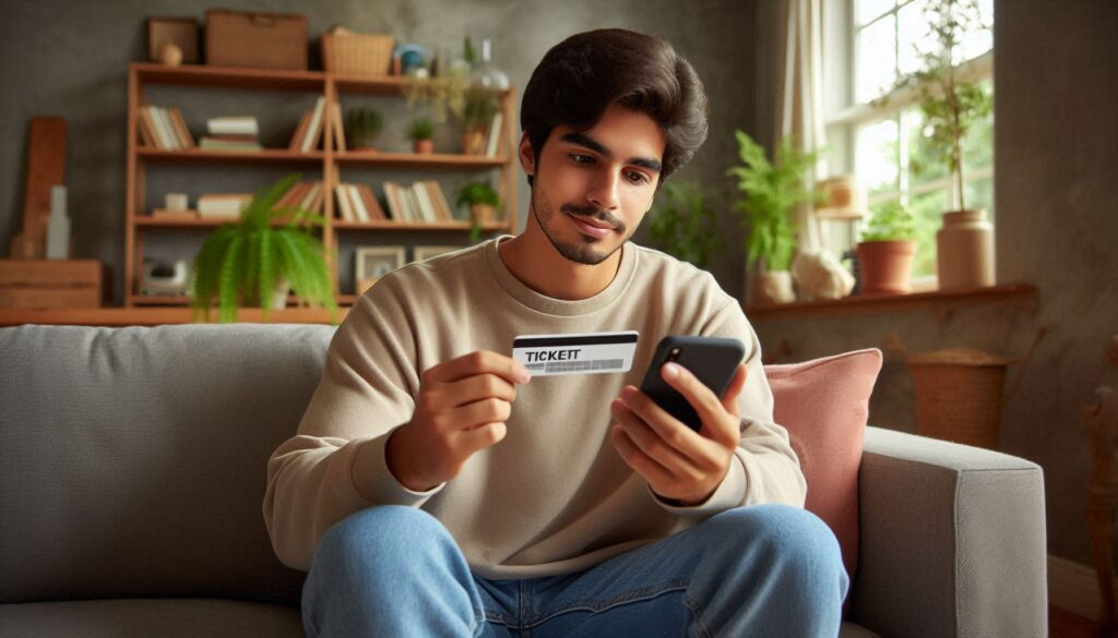 person using Ticketmaster on a phone