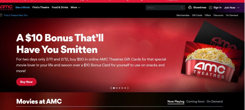 AMC Theatres Go to AMC’s Website