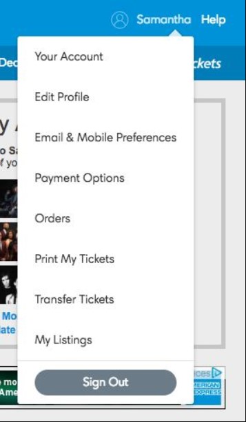 Ticketmaster Application Error When Making a Payment, Log Out and Log Back In