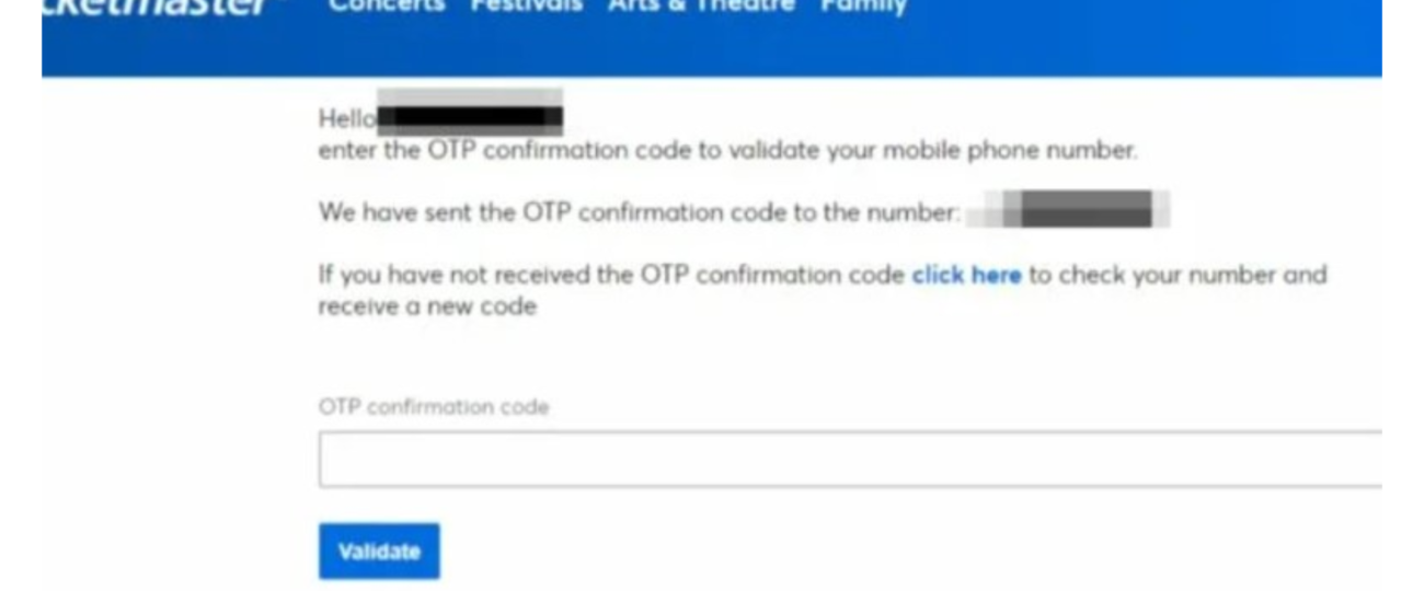 Ticketmaster App Not Sending Confirmation Codes