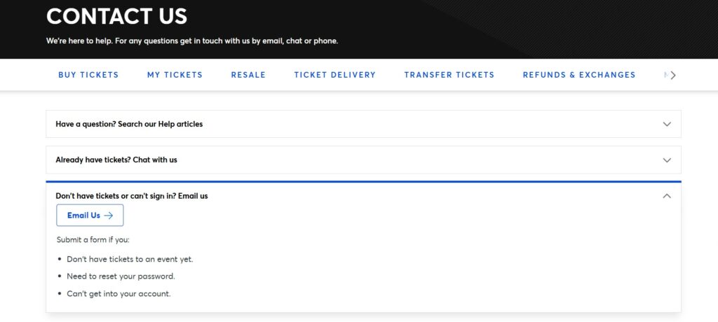 How to Contact Ticketmaster by Email