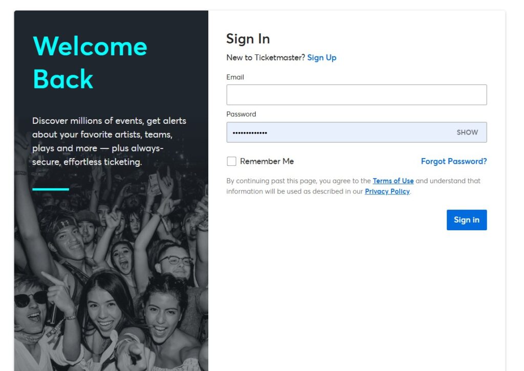 Ticketmaster fan support email -Login 